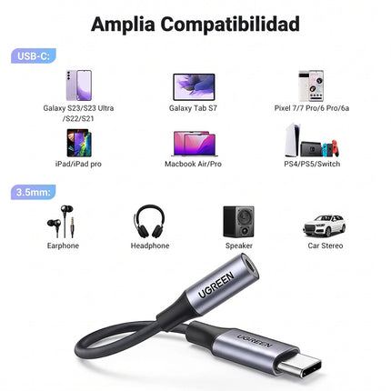 Adaptador de Audio USB-C a 3.5mm Ugreen