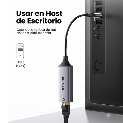 Adaptador USB3.0 a Ethernet RJ45 1000 Mbps Ugreen