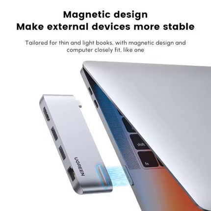 Adaptador 4 en 1 USB-C Hub con HDMI-4k, RJ45, USB 3.0 Ugreen