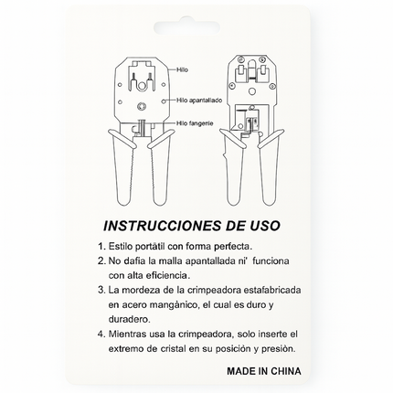 Kit Crimpeadora Ponchador RJ11/RJ12/RJ45 y