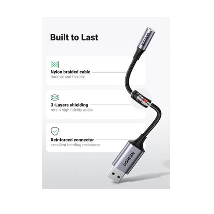 Adaptador de Audio USB2.0 a 3.5mm Ugreen