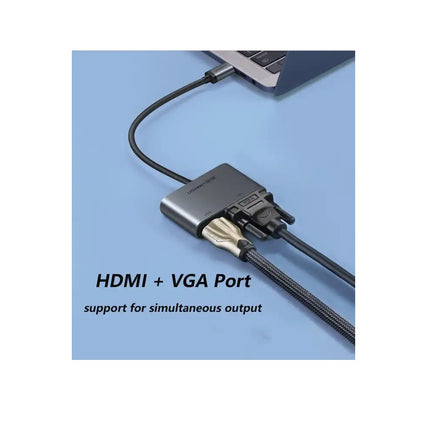 Adaptador UGREEN USB C 2 en 1 HDMI y VGA  Hub