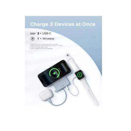 Batería Portátil Magnético 30W C/Cable UBS-C Carga Rápida Ugreen
