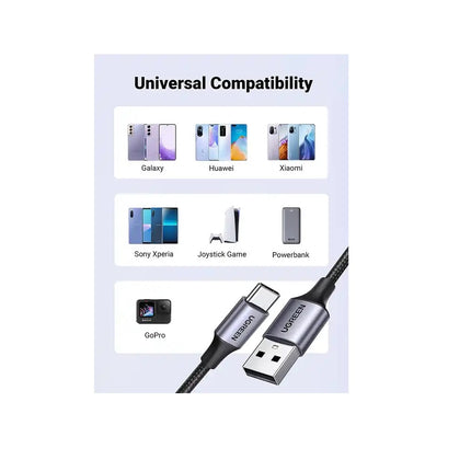 Cable UGREEN USB a USB 2.0 a USB-C, carga rápida, 18W