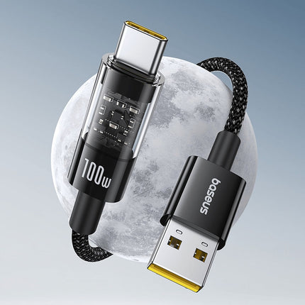 Cable Carga Rápida, USB-A a USB-C, Baseus, 2 Metros, Negro