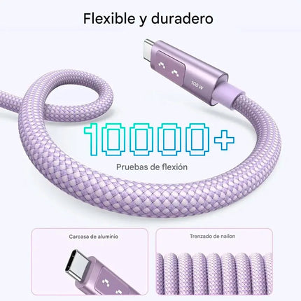 Cable USB-C Carga Rapido 100W Ugreen 1 M 480 Transf. Purpura