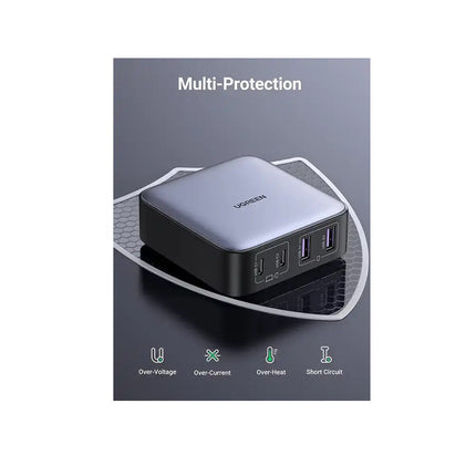 Cargador UGREEN 65W USB C, 4 puertos, GaN, iPhone 14