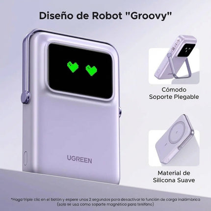 Batería Portátil Magnético 20W UBS-C Purpura Ugreen