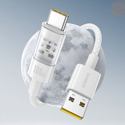 Cable Carga Rápida, USB-A a USB-C, Baseus, 2 Metros, Blanco
