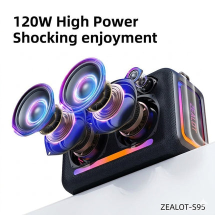 Parlante inalámbrico Zealot S95M 120W 2 Micrófonos, IPX6