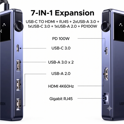 Hub Multipuerto 7 en 1 USB-C HDMI Ethernet 4K Ugreen