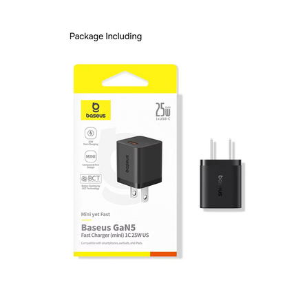Cargador Rápido Tipo C, Baseus, 25W