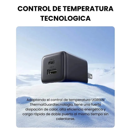 Cargador Carga Rápida 20W UGREEN USB-C y USB-A