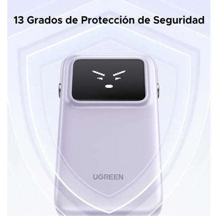 Batería Portátil 30W Carga Rápida UGREEN USB-C USB-A 10000mAh Lavanda