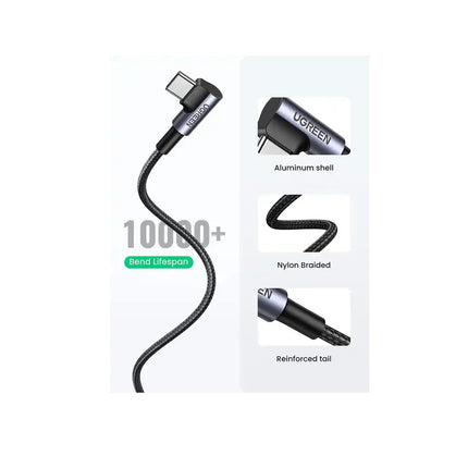 Cable UGREEN, 90° en ángulo USB-C a USB A, Carga Rápida, 2 Metros