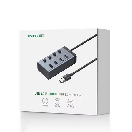 HUB UGREEN USB 3.0 de 4 puertos Velocidad 5Gbps