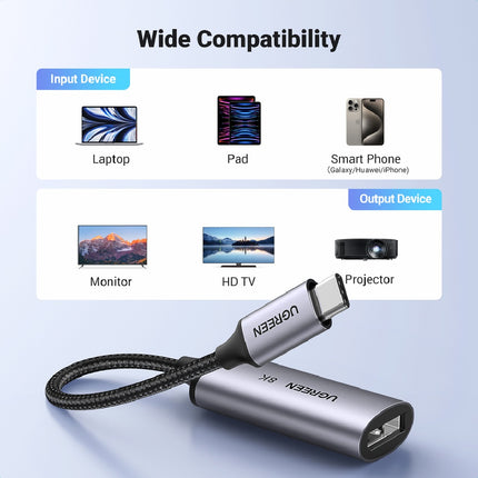 Adaptador USB-C a DisplayPort Hembra 8K Ugreen