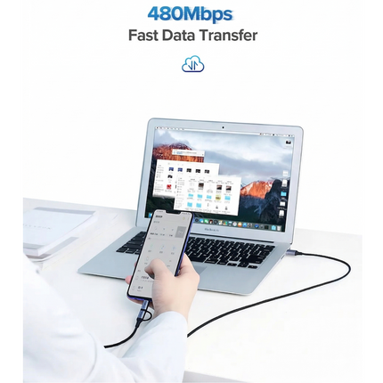 Cable USB 2.0 a Micro USB + USB-C  Nylon Trenzado 1 Metro