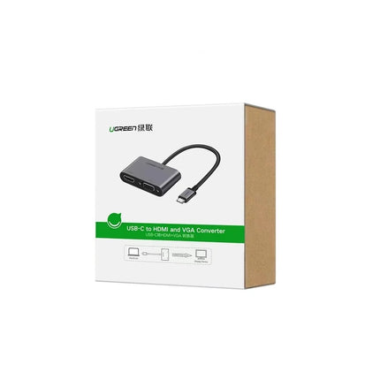 Adaptador UGREEN USB C 2 en 1 HDMI y VGA  Hub