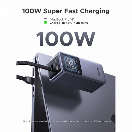 Batería Portátil 130W Con Cable Nexode 20000 mAh Ugreen Carga Rápida