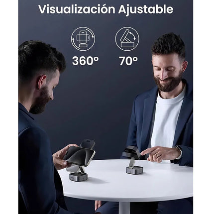 Soporte Cargador Magnético 2 en 1 Ugreen 15W MagSafe Qi2