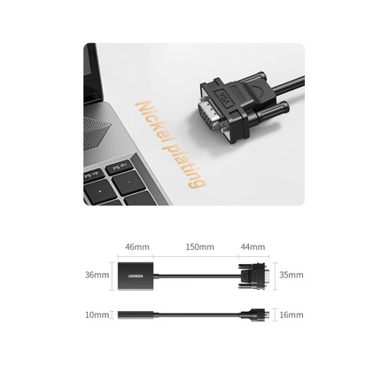 Adaptador VGA Macho a HDMI Hembra 1920x1080/6Hz Ugreen