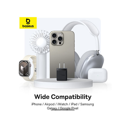 Cargador Rápido 30W USB-C y USB-A, Cable 1M 60W, Baseus