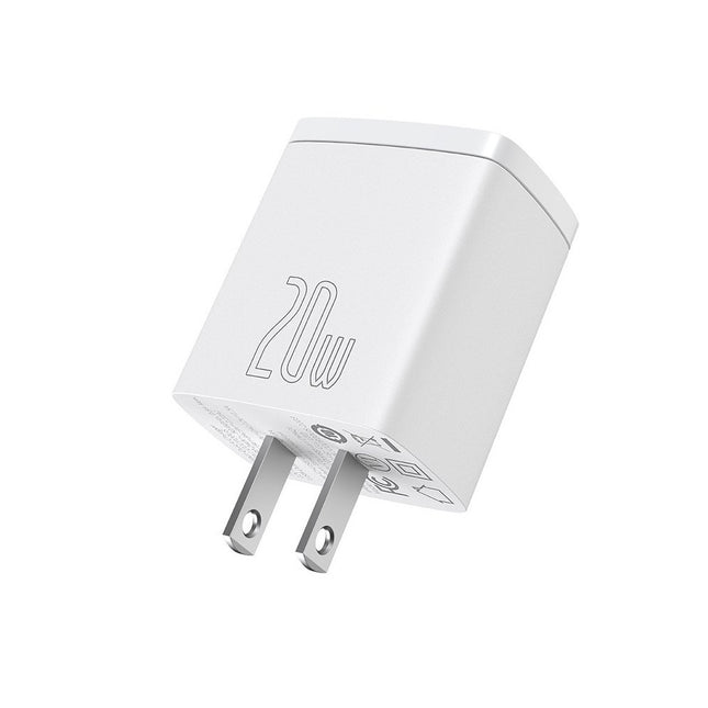 Cargador Rápido 20W USB-C y USB-A Compacto Baseus