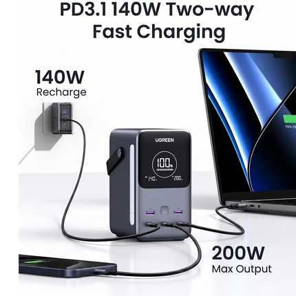 Batería Portátil 300W 48000 mAh Ugreen Carga Rápida