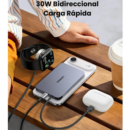 Batería Portátil Magnético 30W Cable UBS-C Carga Rápida Ugreen