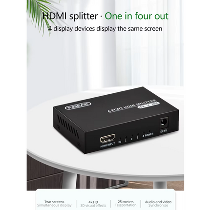 Divisor HDMI 1 entrada en 4 salidas 4K x 2K Con Audio RoHS, 3D