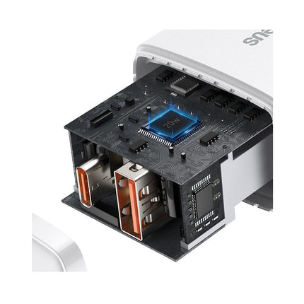 Cargador Rápido 20W USB-C y USB-A Compacto Baseus