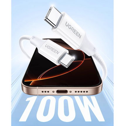 Cable USB-C A USB-C 100W 5A 2 Metros Blanco Ugreen