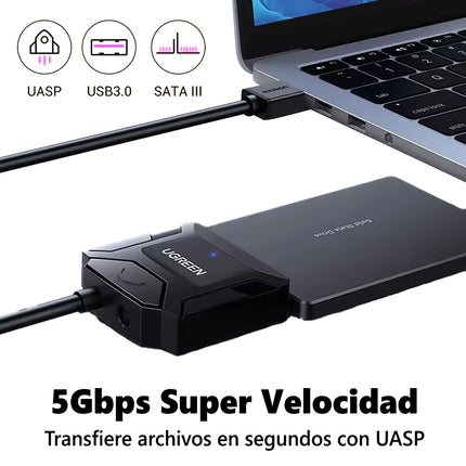 Adaptador sata UGREEN USB 3,0 SSD/HDD 3,5 y 2,5