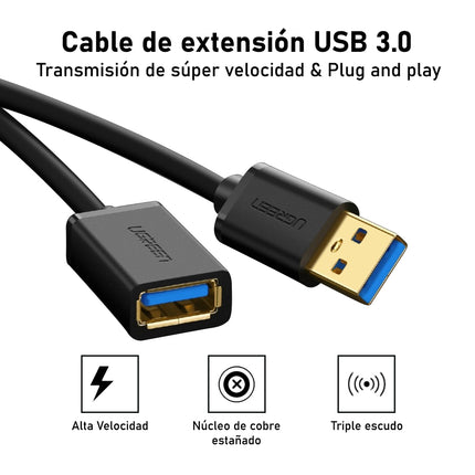 Cable Extension USB 3.0, UGREEN, 3 metros
