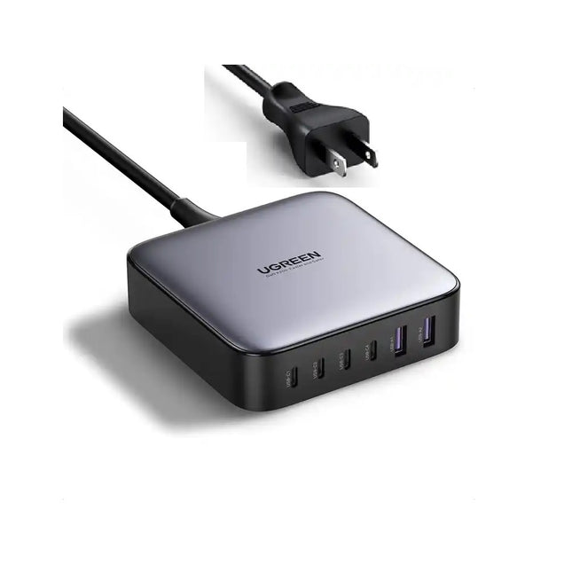 Cargador UGREEN de 200W, USB C, 6 puertos, GaN PD, Cargador rápido, USB C a C
