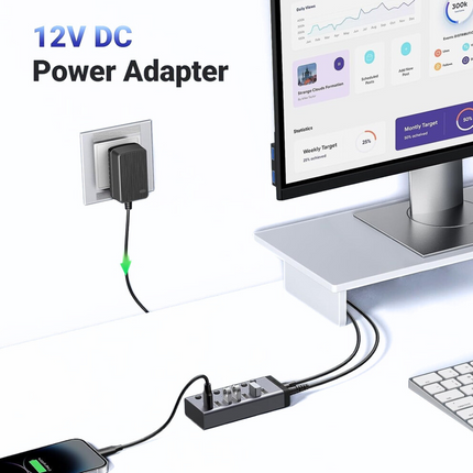 Adaptador HUB 7 puertos en 1 UGREEN, USB 3.0